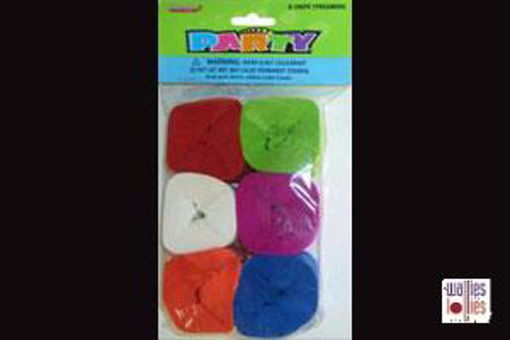 6 pack Multi Colour Streamers