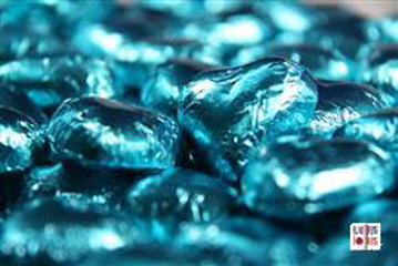 Aqua Foiled Hearts in 500g Bag