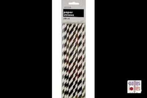 Black Stripe Straws
