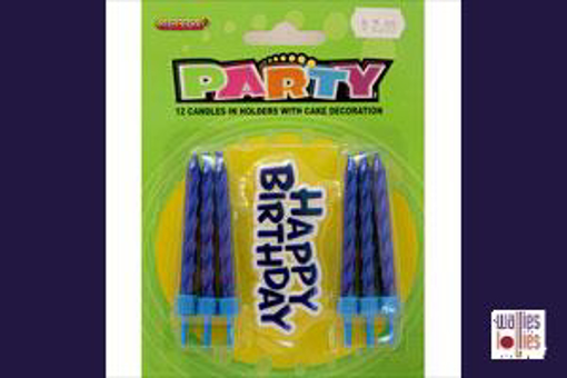 Blue Happy Birthday Decoration and Candles