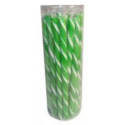 Candy Poles Green & White -  Tub of 30 pcs