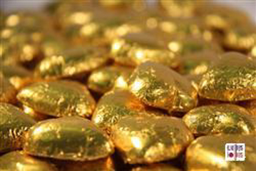 Gold Foiled Hearts in 500g Bag