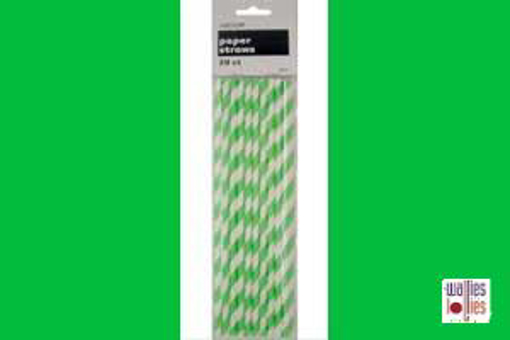 Green Stripe Straws