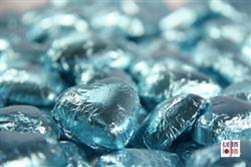 Ice Blue Foiled Hearts in 500g Bag