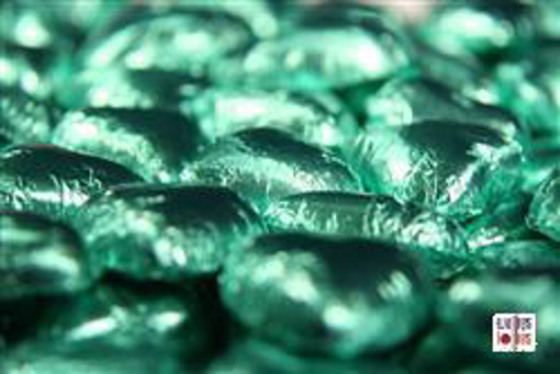 Ice Green Foiled Hearts in 500g Bag