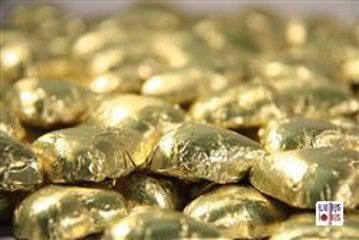 Matt Gold Foiled Hearts in 500g Bag