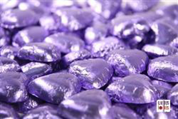 Mauve Foiled Hearts in 500g Bag