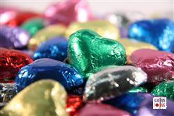 Mixed Colors Foiled Hearts in 500g Bag