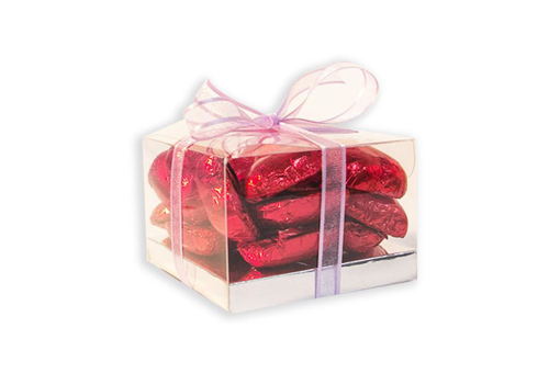 Mother's Day Red Foil Hearts Small Cube Gift Box 160g