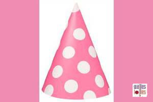 Pink Spot Party Hats