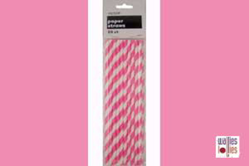 Pink Stripe Straws