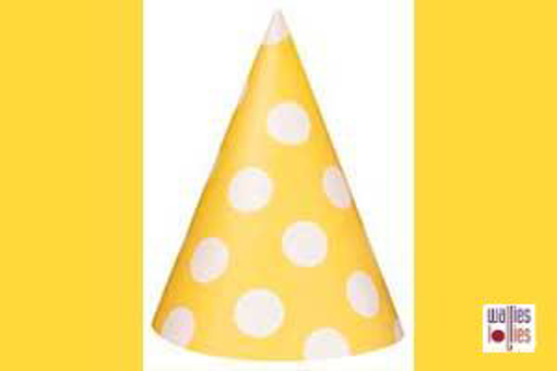 Yellow Spot Party Hats