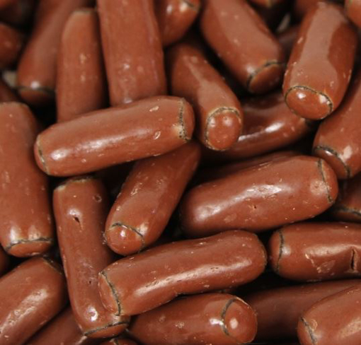Picture of Milk Chocolate Licorice bullets in 6.5kg carton