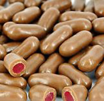 Picture of Milk Chocolate Raspberry bullets in 1kg bag