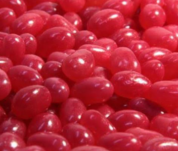 Picture of Dark Pink Jelly Beans Mini in a 1kg Bag.