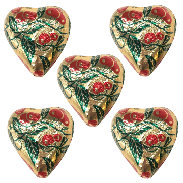Gold Christmas Foiled Hearts in 500G Bag