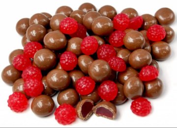 Picture of Premium Milk Chocolate Raspberries  in 8kg Box